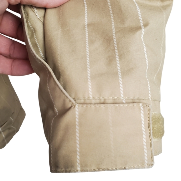 Men's Burton Dryride Snowboard Jacket. Tan w/ white pinstripes. SMALL - Picture 7 of 15